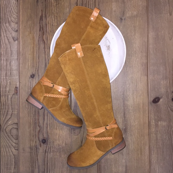 BC Footwear Shoes - BC Footwear Tall Suede Boot - Camel - 6.5 New!